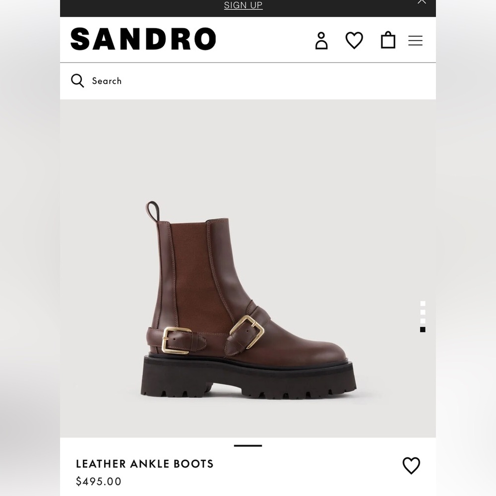 Sandro Leather Ankle Boots
